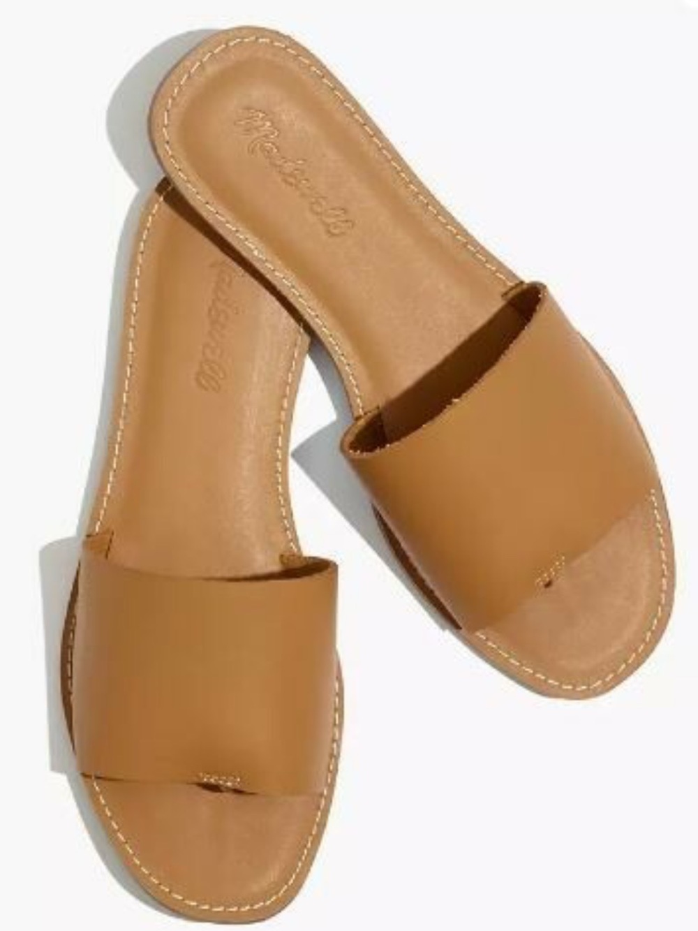 Madewell the boardwalk size 7.5 Tan Leather Toe-Post Slide Sandals - Picture 9 of 9